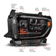 Load image into Gallery viewer, ANZO 14-21 Toyota Tundra (OE Halogen w/LED DRL) LED Crystal Headlights w/ Switchback &amp; DRL - Blk - GTR Auto