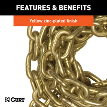 Load image into Gallery viewer, Curt 16ft Transport Binder Safety Chain w/2 Clevis Hooks (26400lbs Yellow Zinc)