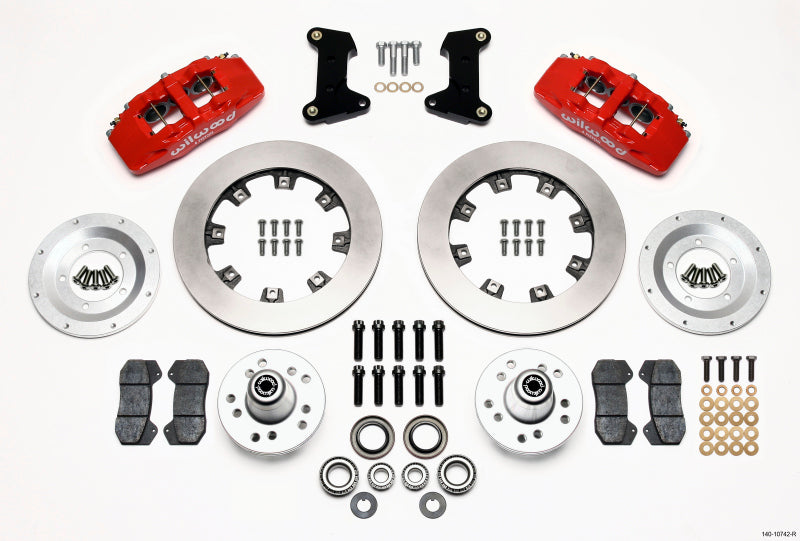 Wilwood Dynapro 6 Front Hub Kit 12.19in Red 74-80 Pinto/Mustang II Disc Spindle only - GTR Auto