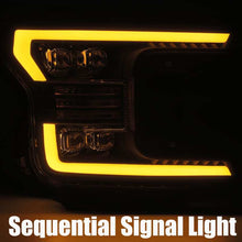 Load image into Gallery viewer, AlphaRex 18-19 Ford F-150 NOVA LED Proj Headlights Plank Style Matte Black w/Activ Light/Seq Signal - GTR Auto