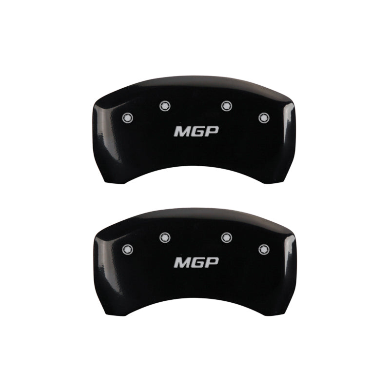 MGP 4 Caliper Covers Engraved Front & Rear MGP Black finish silver ch - GTR Auto