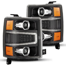 Load image into Gallery viewer, AlphaRex 14-15 Chevy 1500 PRO-Series Projector Headlights Black w/ Sequential Signal &amp;  DRL - GTR Auto