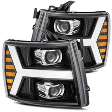 Load image into Gallery viewer, AlphaRex 07-13 Chevy 1500HD PRO-Series Proj Headlight Plank Style Gloss Blk w/Activ Light/Seq Signal - GTR Auto