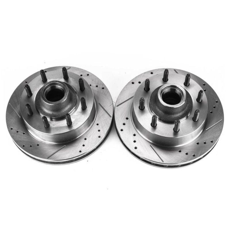 Power Stop 99-02 Ford F-350 Super Duty Front Drilled & Slotted Rotor - Pair - GTR Auto