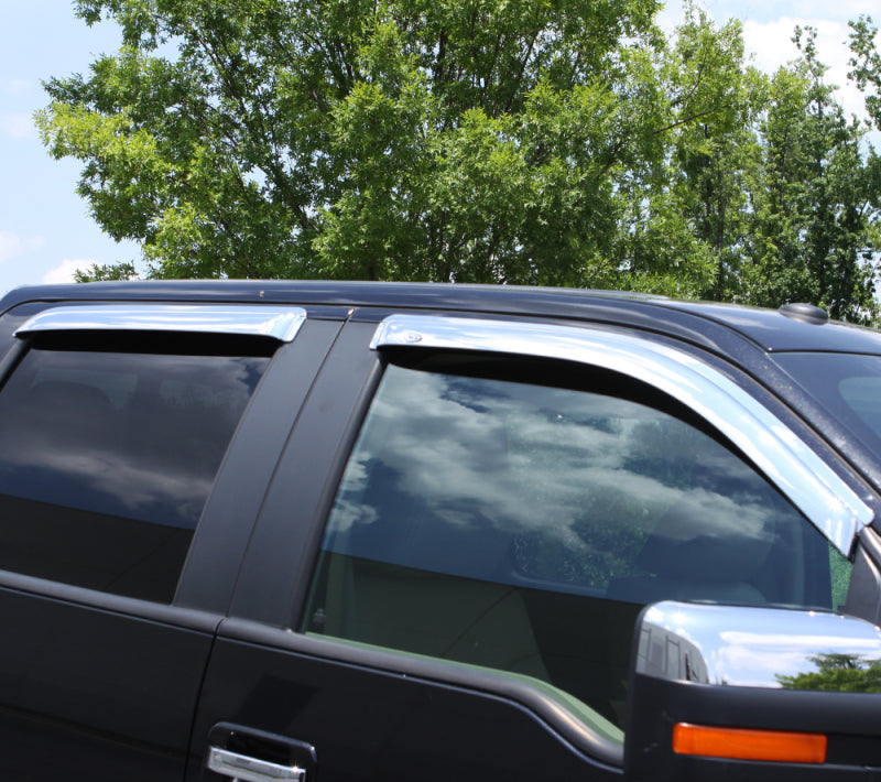 AVS 15-18 Chevy Silverado 2500 Crew Cab Ventvisor Front & Rear Window Deflectors 4pc - Chrome - GTR Auto