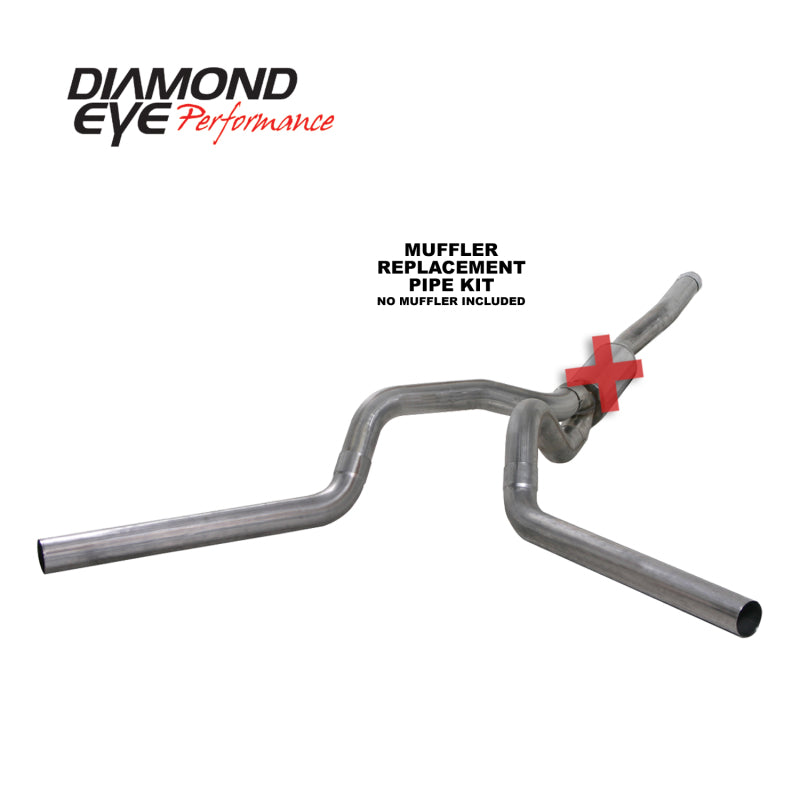 Diamond Eye KIT 4in Catback MFLR RPLCMENT PIPE DUAL SS: 2006-2007.5 CHEVY/GMC 6.6L 2500/3500 - GTR Auto