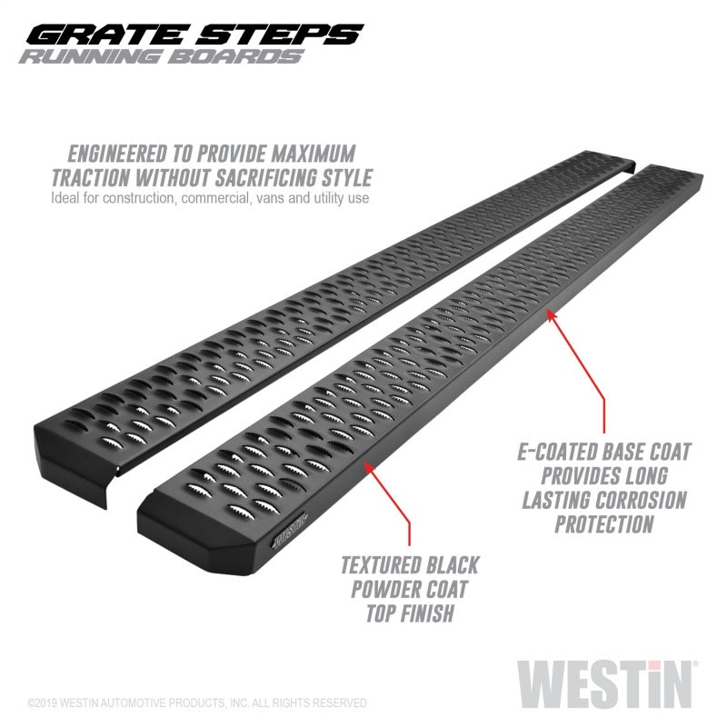 Westin Grate Steps Running Boards 86 in - Textured Black - GTR Auto