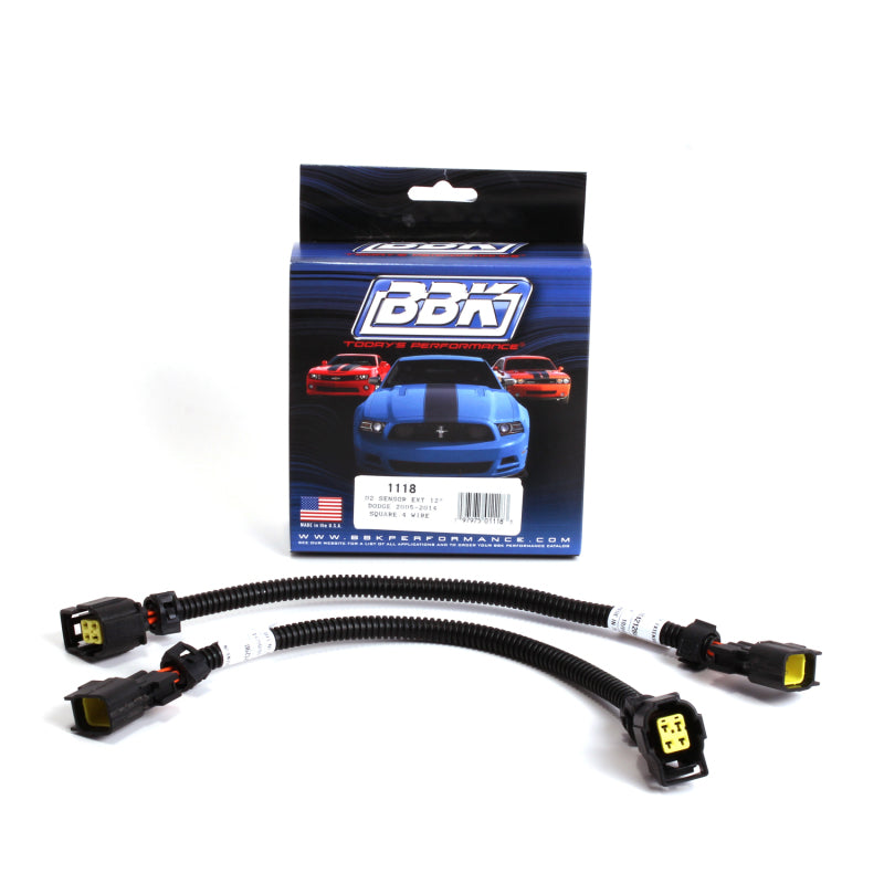 BBK 05-20 Dodge 4 Pin Square Style O2 Sensor Wire Harness Extensions 12 (pair) - GTR Auto