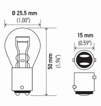 Load image into Gallery viewer, Hella Bulb 1034 12V 23/8W Bay15D S8 (2) - GTR Auto