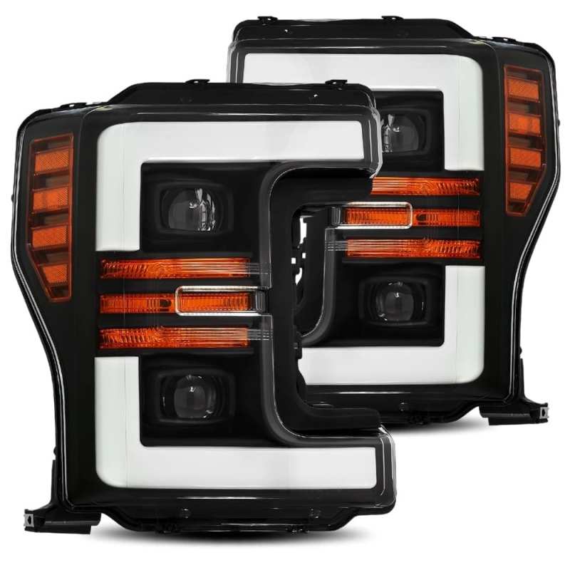 AlphaRex 17-19 Ford F-250 SD PRO-Series Proj Headlight Plnk Style Matte Blk w/Activ Light/Seq Signal - GTR Auto
