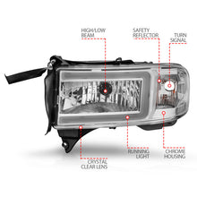 Load image into Gallery viewer, ANZO 94-02 Dodge RAM Crystal Headlight - w/ Light Bar Chrome Housing - GTR Auto