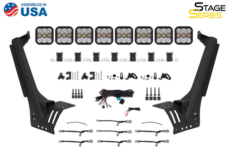 Diode Dynamics Jeep JL SS5 Sport CrossLink Windshield - White Combo Lightbar Kit - GTR Auto