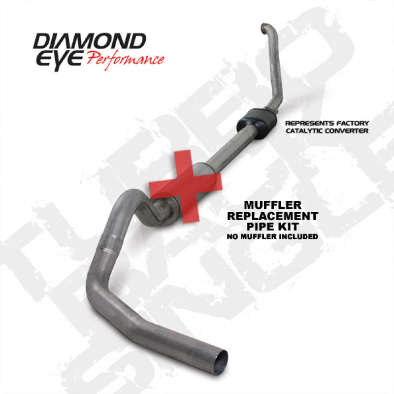 Diamond Eye KIT 4in TB MFLR RPLCMENT PIPE SGL SS 94-97 7 3L F250/F350 PWRSTROKE NFS W CARB EQIV STDS - GTR Auto