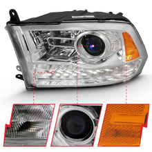 Load image into Gallery viewer, ANZO 2009-2018 Dodge Ram 1500 Projector Plank Style Switchback H.L Halo Chrome Amber (OE Style) - GTR Auto