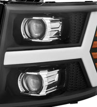 Load image into Gallery viewer, AlphaRex 07-13 Chevy 1500HD PRO-Series Proj Headlight Plank Style Matte Blk w/Activ Light/Seq Signal - GTR Auto