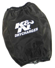 Load image into Gallery viewer, K&amp;N Black Drycharger Round Tapered Air Filter Wrap 5.5in Base ID x 4.5in Top ID x 6.5in H