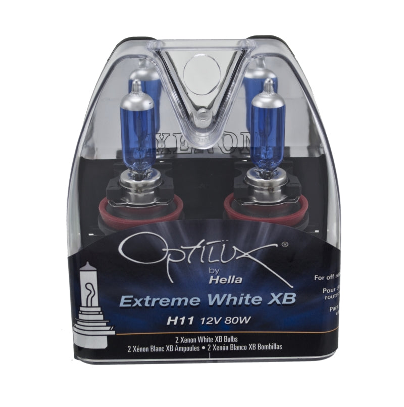 Hella Optilux XB Extreme Type H11 12V 80W Blue Bulbs - Pair - GTR Auto