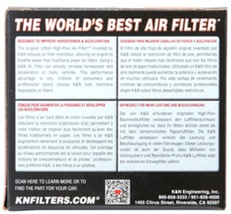 K&N Filter Universal Rubber Filter 2 1/4 inch Flange 3 1/2 inch OD 4 inch Height RU-0600
