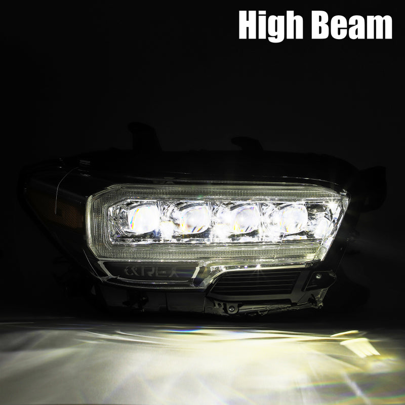 AlphaRex 16-20 Toyota Tacoma NOVA LED Projector Headlight Plank Style Alpha Black w/Activation Light - GTR Auto