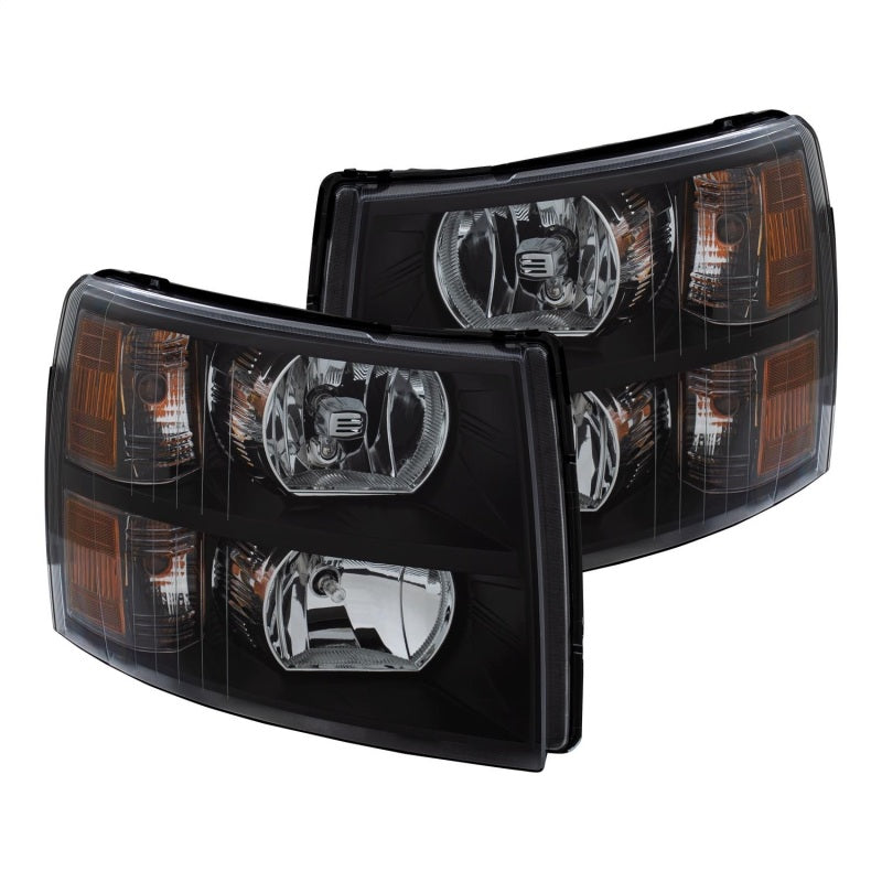 ANZO 2007-2013 Chevrolet Silverado Crystal Headlights Black - GTR Auto