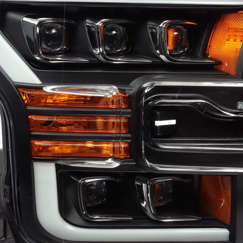 AlphaRex 17-20 Ford Raptor NOVA LED Proj Headlights Plank Style Matte Black w/Activ Light/Seq Signal - GTR Auto
