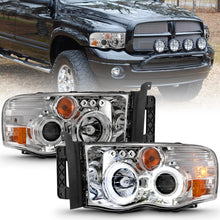 Load image into Gallery viewer, ANZO 2002-2005 Dodge Ram 1500 Projector Headlights w/ Halo Chrome Clear Amber - GTR Auto
