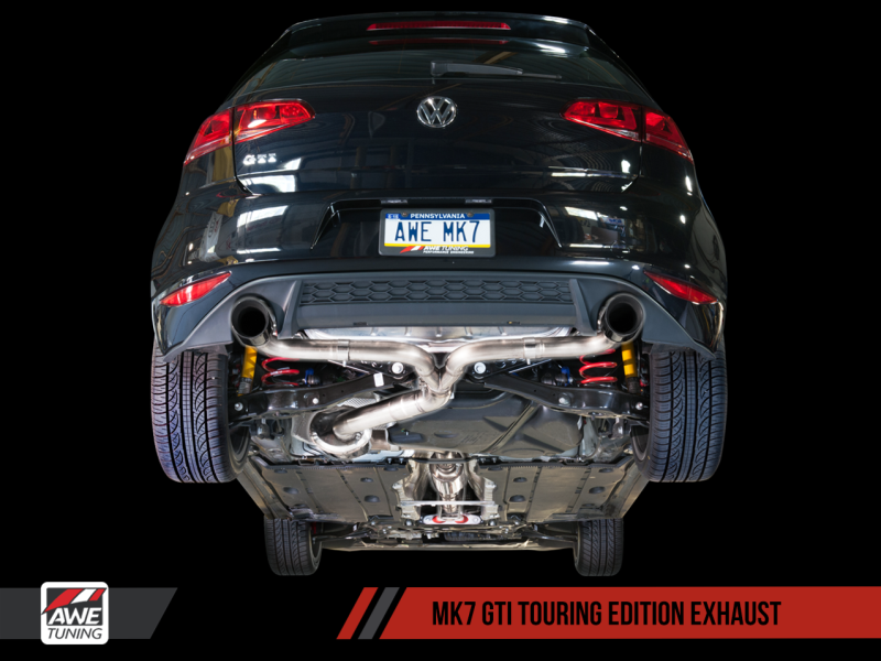 AWE Tuning VW MK7 GTI Touring Edition Exhaust - Chrome Silver Tips - GTR Auto