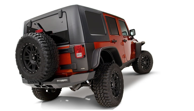 Bushwacker 07-18 Jeep Wrangler Unlimited Flat Style Flares 4pc 4-Door Sport Utility Only - Black - GTR Auto