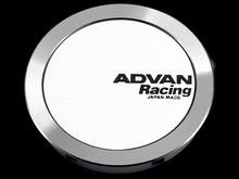 Load image into Gallery viewer, Advan 73mm Full Flat Center Cap - White/Silver Alumite