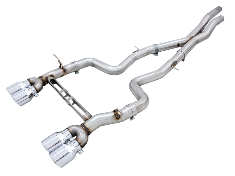 AWE Tuning BMW F8X M3/M4 Track Edition Catback Exhaust - Chrome Silver Tips - GTR Auto