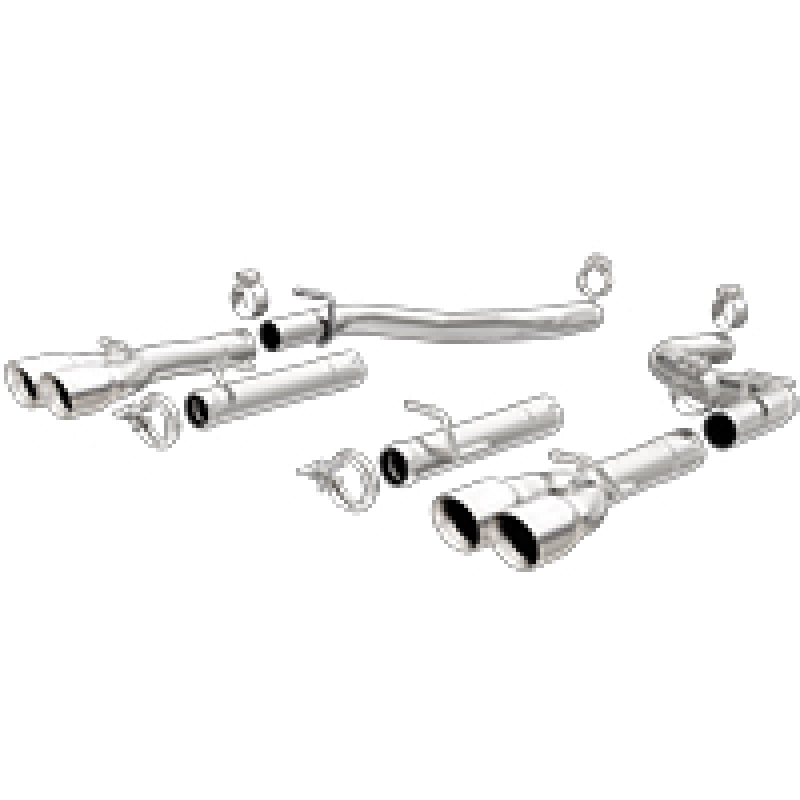 MagnaFlow Axle-Back, SS, 2.5in, Quad Split Rear 3.5in Tip 2015 Dodge Challenger R/T 5.7L - GTR Auto
