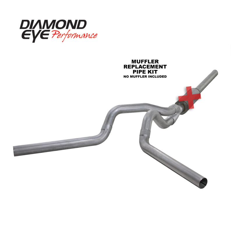 Diamond Eye KIT 4in Catback MFLR RPLCMENT PIPE DUAL AL: 2004.5-2007.5 DODGE CUMMINS 600 - GTR Auto