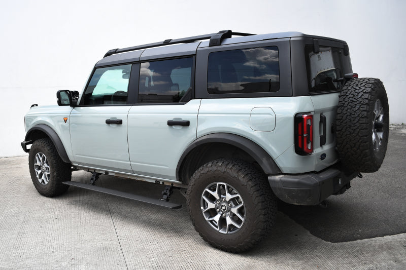 RealTruck 21-24 Ford Bronco 4dr VoltStep Electric Running Board Kit (No Drill) - Tex. Blk - GTR Auto