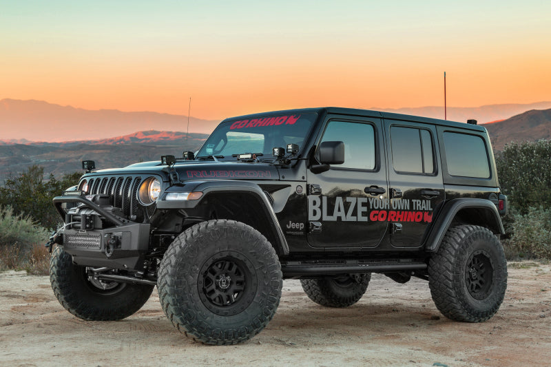 Go Rhino 07-20 Jeep Wrangler JL/JLU/JK/JKU/Gladiator JT Rockline Front Stubby Bumper w/ Overrider - GTR Auto