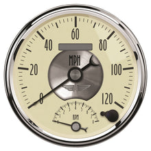 Load image into Gallery viewer, AutoMeter Gauge Tach/Speedo 5in. 120MPH &amp; 8K RPM Elec. Program. Prestige Antique. Ivory
