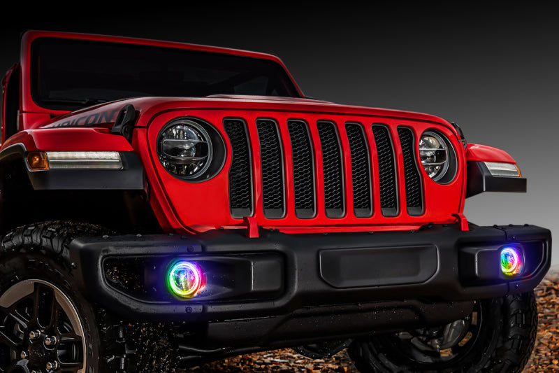 Oracle Jeep Wrangler JL/Gladiator JT LED Surface Mount Fog Light Halo Kit - ColorSHIFT - GTR Auto