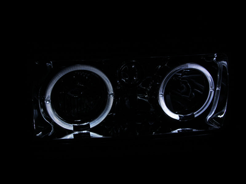 ANZO 1991-1994 Toyota Land Cruiser Crystal Headlights w/ Halo Chrome - GTR Auto