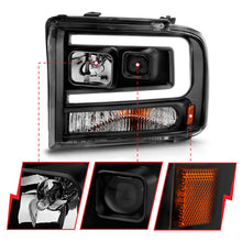 Load image into Gallery viewer, ANZO 99-04 Ford F250/F350/F450/Excursion (excl 99) Projector Headlights - w/ Light Bar Black Housing - GTR Auto