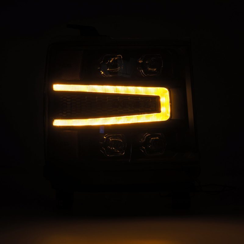 AlphaRex 16-18 Chevy 1500HD NOVA-Series LED Proj Headlights BK w/Actv Lgt/SeqSig & DRL (Req 810023) - GTR Auto