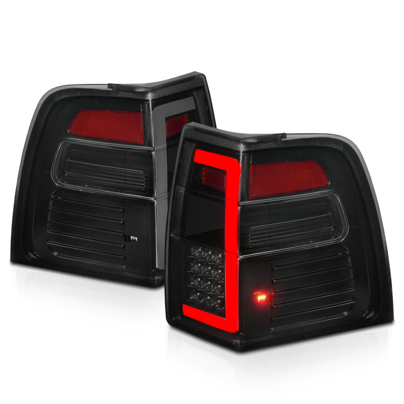 ANZO 07-17 Ford Expedition LED Taillights w/ Light Bar Black Housing Smoke Lens - GTR Auto