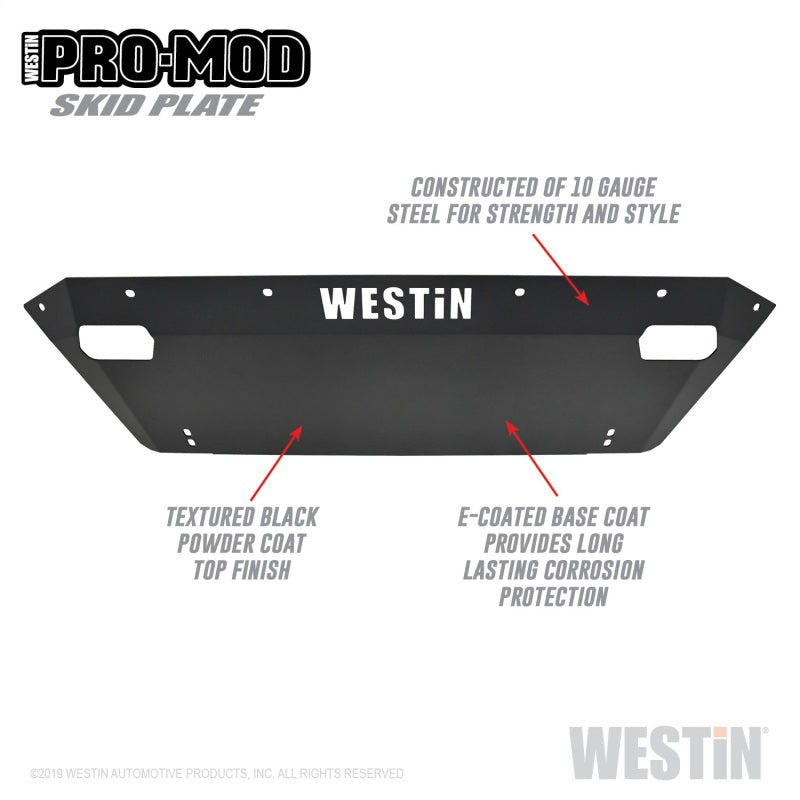 Westin 2019 Dodge Ram 1500 ( Excludes 1500 Classic & Rebel Models ) Pro-Mod Skid Plate - Text. Blk - GTR Auto