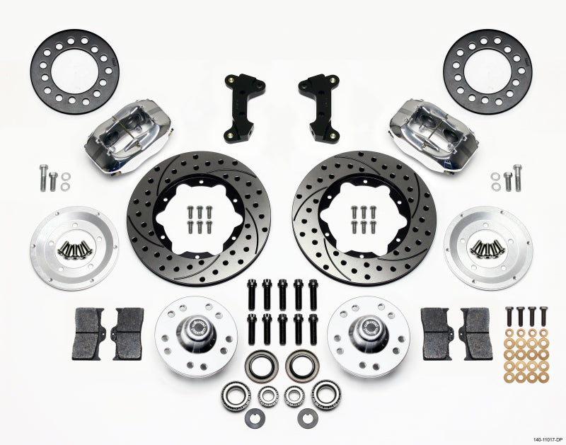 Wilwood Forged Dynalite Front Kit 11.00in Drill-Polished 74-80 Pinto/Mustang II Disc Spindle only - GTR Auto