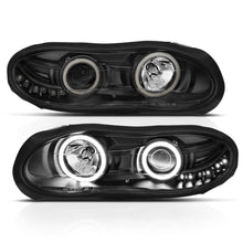 Load image into Gallery viewer, ANZO 1998-2002 Chevrolet Camaro Projector Headlights w/ Halo Black - GTR Auto