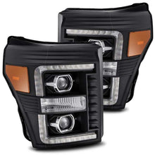 Load image into Gallery viewer, AlphaRex 11-16 Ford F-250 SD PRO-Series Projector Headlights Plank Style Design Black w/Seq Signal - GTR Auto