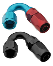 Load image into Gallery viewer, Fragola -6AN Pro-Flow x 150 Degree 3/8 EFI Quick Disconnect Hose End - Black 231506B-6QD