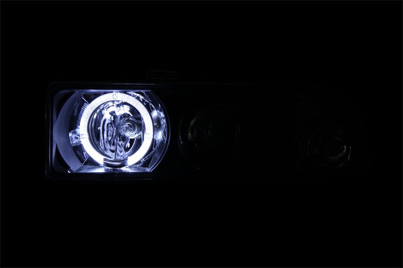 ANZO 1998-2005 Chevrolet S-10 Projector Headlights w/ Halo Black - GTR Auto