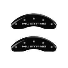 Load image into Gallery viewer, MGP 4 Caliper Covers Engraved Front Mustang Engraved Rear SN95/GT Black finish silver ch - GTR Auto