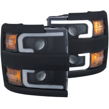 Load image into Gallery viewer, ANZO Projector Headlights With Plank Style Design Black w/Amber 15-17 Chevrolet Silverado 2500/3500 - GTR Auto