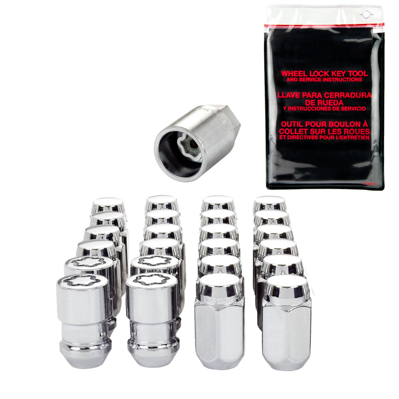 McGard 6 Lug Hex Install Kit w/Locks (Cone Seat Nut) 1/2-20 / 13/16 Hex / 1.5in. Length - Chrome - GTR Auto
