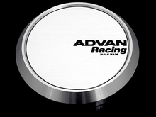 Load image into Gallery viewer, Advan 63mm Flat Center Cap - White/Silver Alumite
